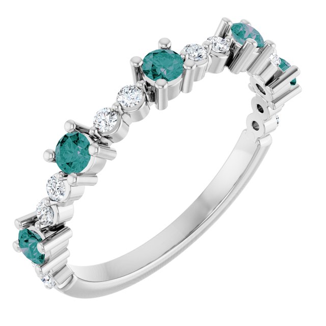 14K Gold Natural Diamond Stackable Ring