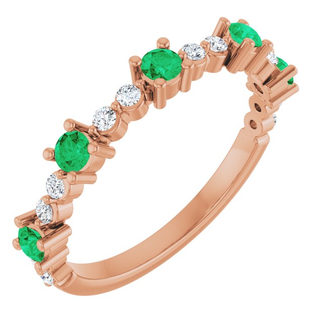 14K Gold Natural Diamond Stackable Ring