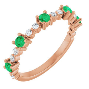 14K Gold Natural Diamond Stackable Ring