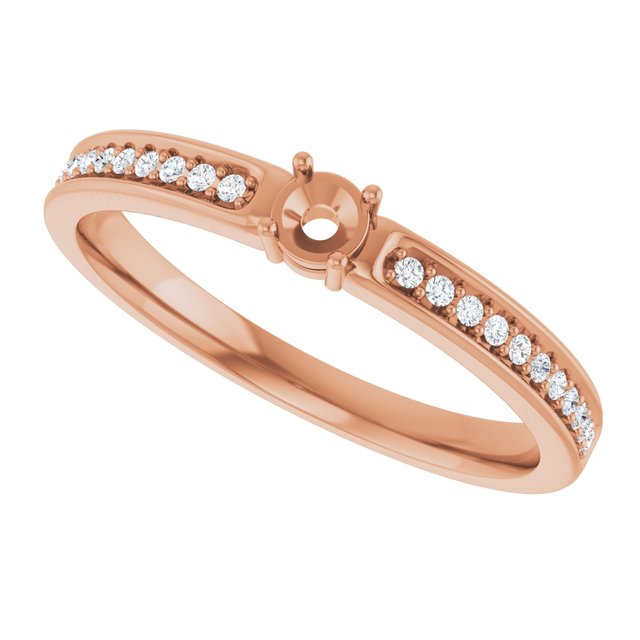 14K Rose Gold Lab-Grown Diamond Family Ring with .08 CTW Single Stone