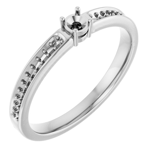 14K Gold Lab Grown Diamond Semi-Set Family Ring