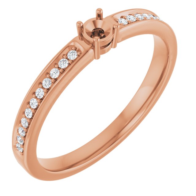 14K Rose Gold Lab-Grown Diamond Family Ring with .08 CTW Single Stone