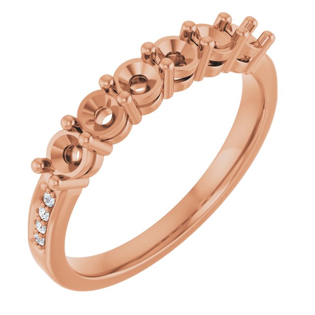 14K Rose Gold Lab-Grown Diamond Family Ring with .08 CTW Single Stone