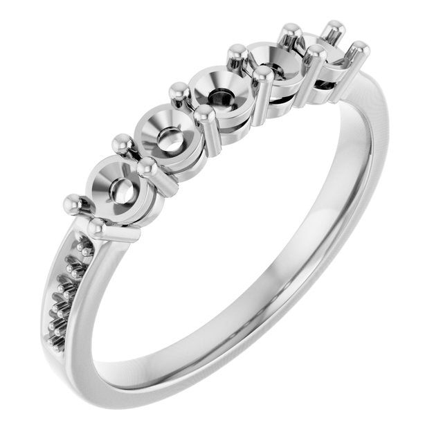 .04 Ctw Lab Grown Diamond Semi-Set Family Ring