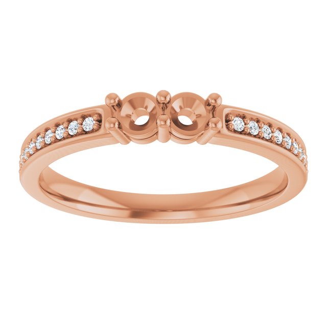 14K Rose Gold Lab-Grown Diamond Family Ring with .08 CTW Single Stone