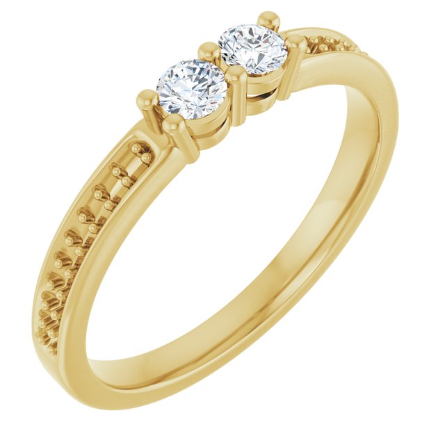 14K Gold Lab Grown Diamond Semi-Set Family Ring