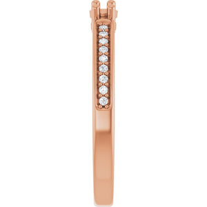 14K Rose Gold Lab-Grown Diamond Family Ring with .08 CTW Single Stone