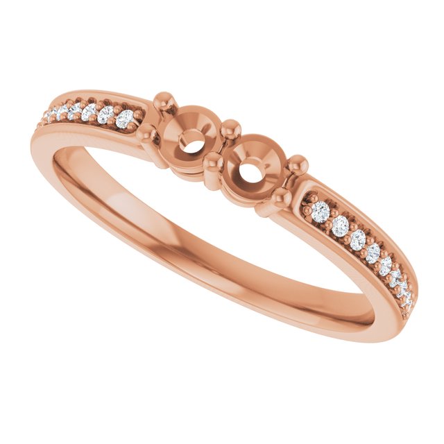 14K Rose Gold Lab-Grown Diamond Family Ring with .08 CTW Single Stone