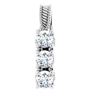 14K White Gold Diamond Pendant Necklace – 5/8 CTW Natural Diamond