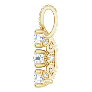 14K White Gold Diamond Pendant Necklace – 5/8 CTW Natural Diamond