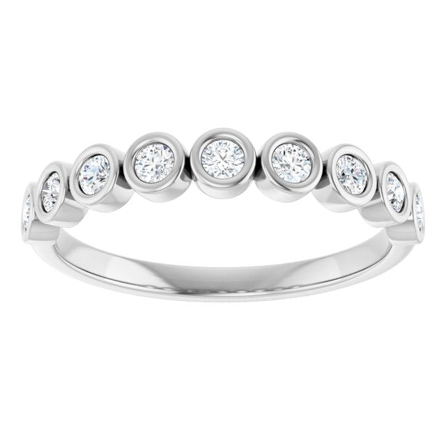 Elegant 14K White Gold Diamond Anniversary Ring with 1/6 CTW Natural Diamonds