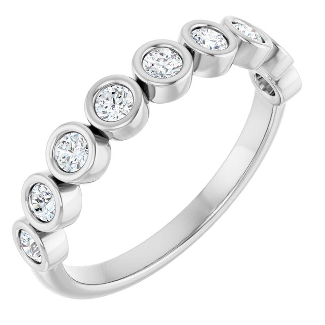 Elegant 14K White Gold Diamond Anniversary Ring with 1/6 CTW Natural Diamonds