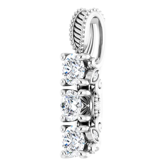 14K White Gold 5/8 CTW Natural Diamond Pendant - Elegant Design