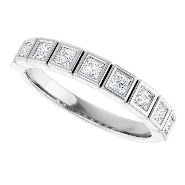 Elegant 14K White Gold Diamond Anniversary Ring with 1/6 CTW Natural Diamonds