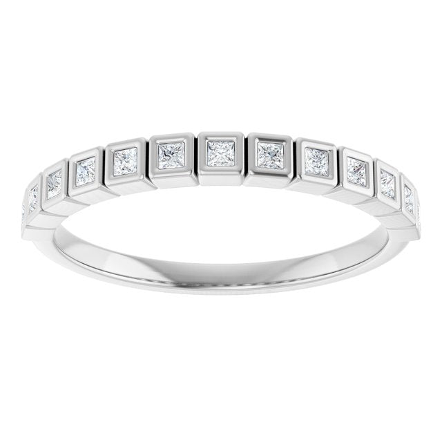 Elegant 14K White Gold Diamond Anniversary Ring with 1/6 CTW Natural Diamonds