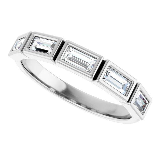 Elegant 14K White Gold Diamond Anniversary Ring with 1/6 CTW Natural Diamonds