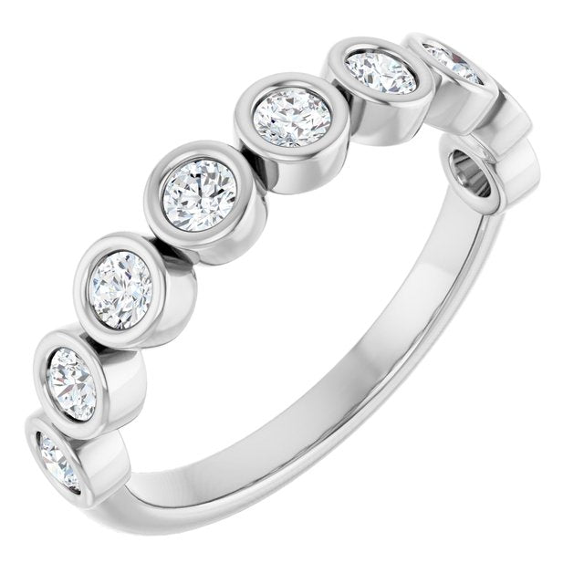 Elegant 14K White Gold Diamond Anniversary Ring with 1/6 CTW Natural Diamonds