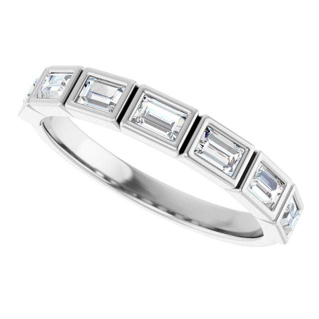 Elegant 14K White Gold Diamond Anniversary Ring with 1/6 CTW Natural Diamonds