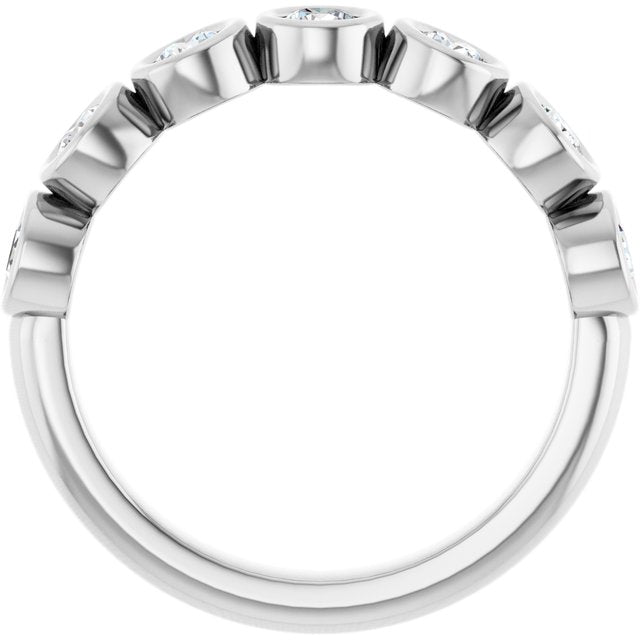 Elegant 14K White Gold Diamond Anniversary Ring with 1/6 CTW Natural Diamonds