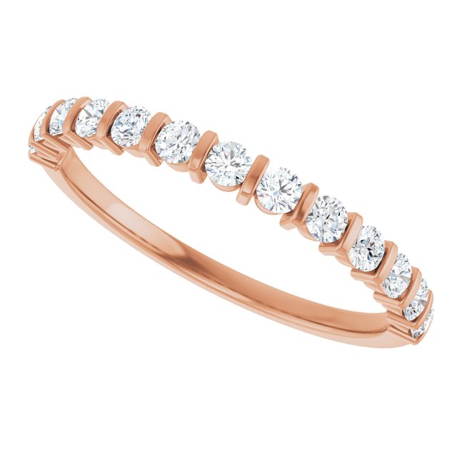 14K Rose Gold Asscher-Cut Diamond Anniversary Ring with 5/8 CTW