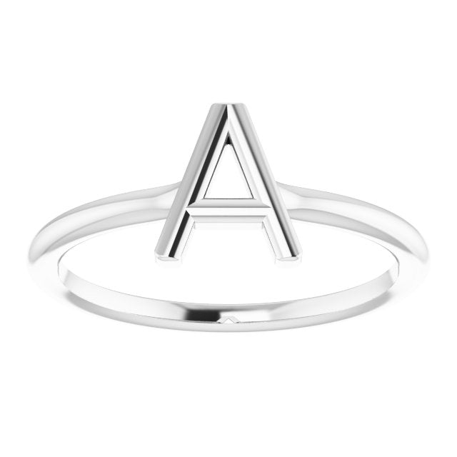 14K Gold & Platinum Initial Ring - Options Available