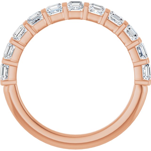 14K Rose Gold Asscher-Cut Diamond Anniversary Ring with 5/8 CTW