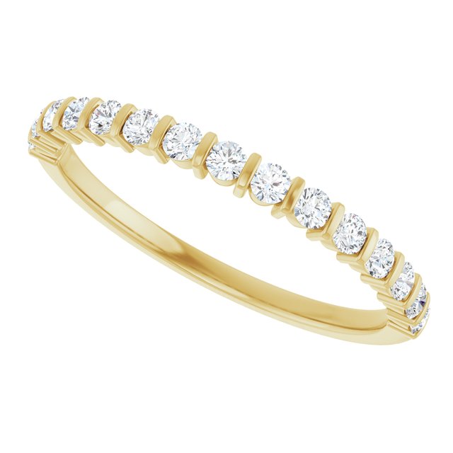 14K Rose 5/8 CTW Natural Diamond Anniversary Band