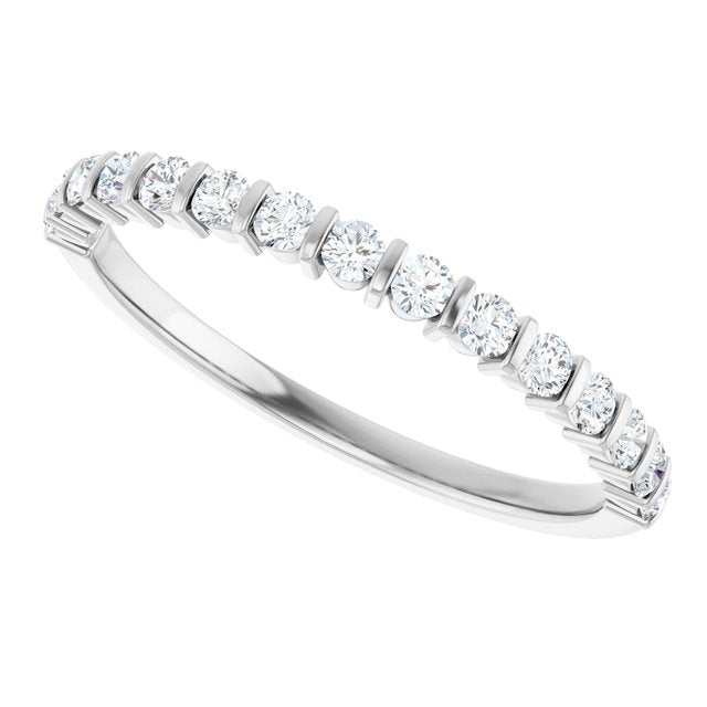 14K Rose 5/8 CTW Natural Diamond Anniversary Band