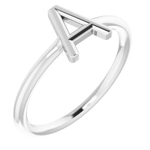 14K Gold & Platinum Initial Ring - Options Available