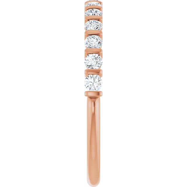 14K Rose 5/8 CTW Natural Diamond Anniversary Band