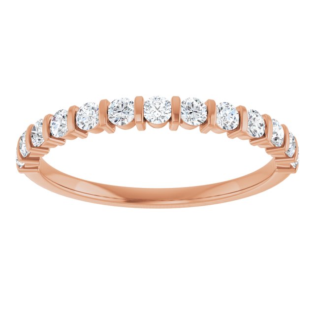 14K Rose Gold Asscher-Cut Diamond Anniversary Ring with 5/8 CTW