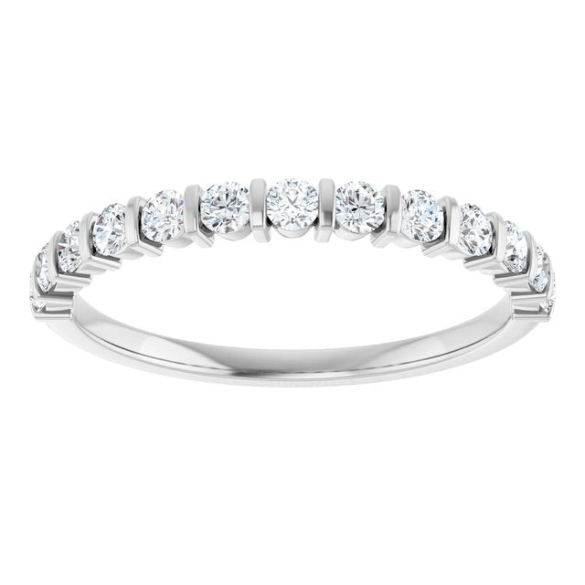 14K Rose 5/8 CTW Natural Diamond Anniversary Band