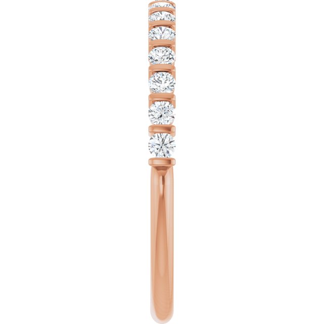 14K Rose 5/8 CTW Natural Diamond Anniversary Band