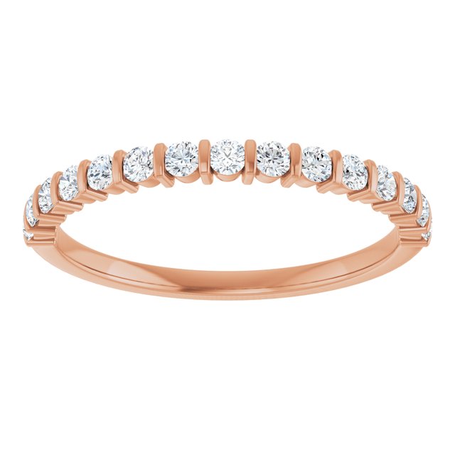 14K Rose 5/8 CTW Natural Diamond Anniversary Band