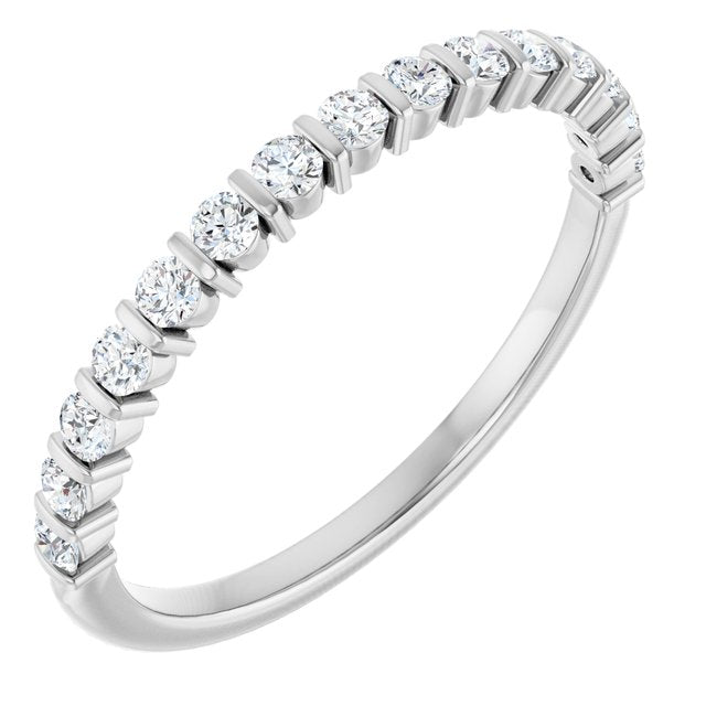 14K Rose 5/8 CTW Natural Diamond Anniversary Band