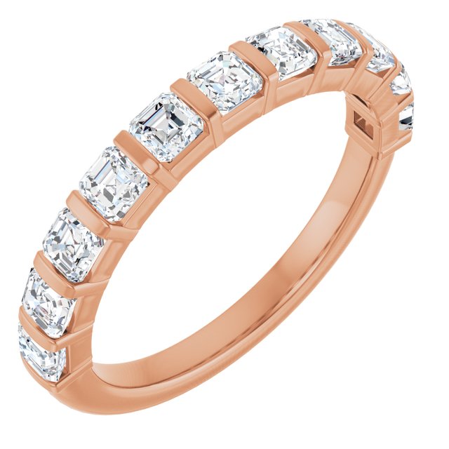 14K Rose 5/8 CTW Natural Diamond Anniversary Band