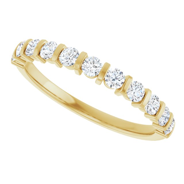 14K Rose 5/8 CTW Natural Diamond Anniversary Band