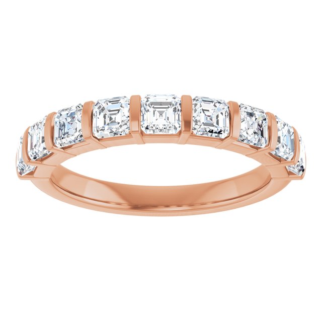 14K Rose Gold Asscher-Cut Diamond Anniversary Ring with 5/8 CTW