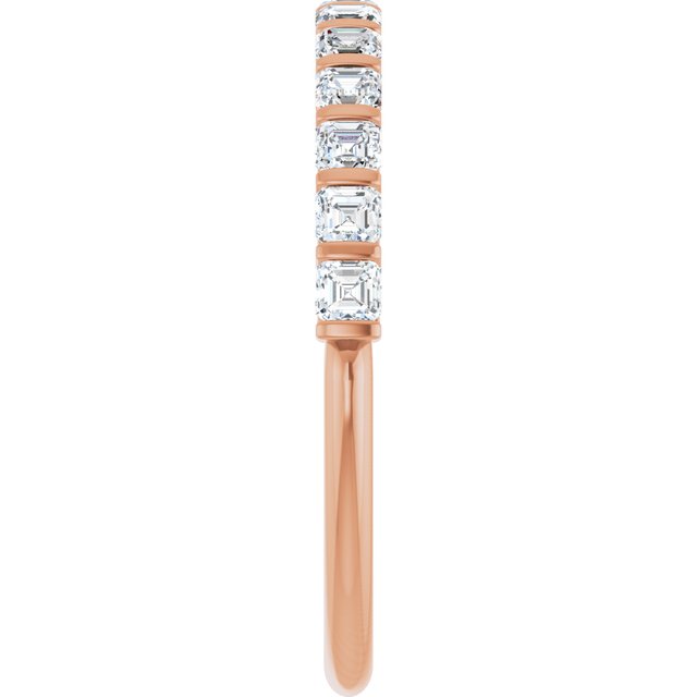 14K Rose Gold Asscher-Cut Diamond Anniversary Ring with 5/8 CTW