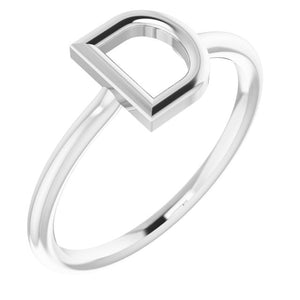 14K Gold & Platinum Initial Ring - Options Available