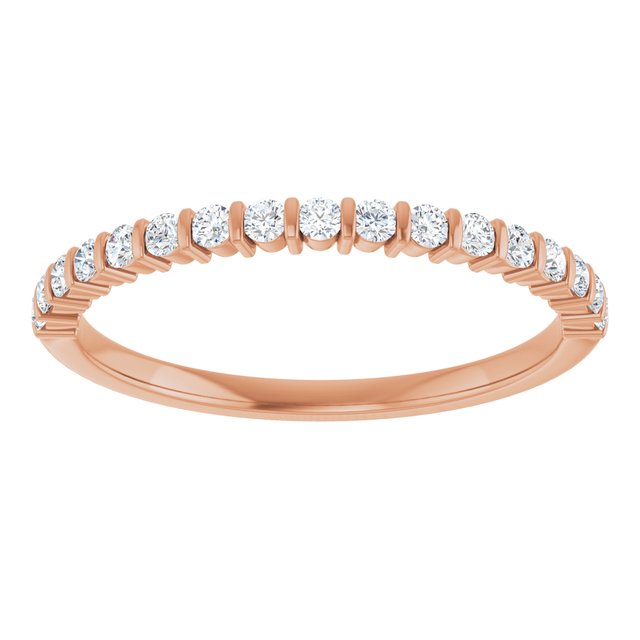 14K Rose 5/8 CTW Natural Diamond Anniversary Band