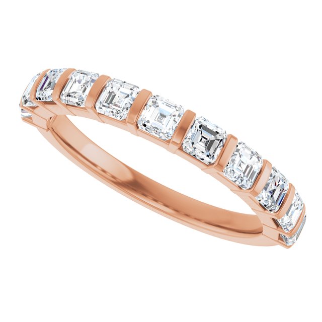 14K Rose Gold Asscher-Cut Diamond Anniversary Ring with 5/8 CTW