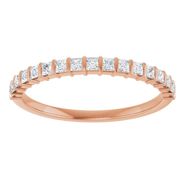 14K Rose 5/8 CTW Natural Diamond Anniversary Band