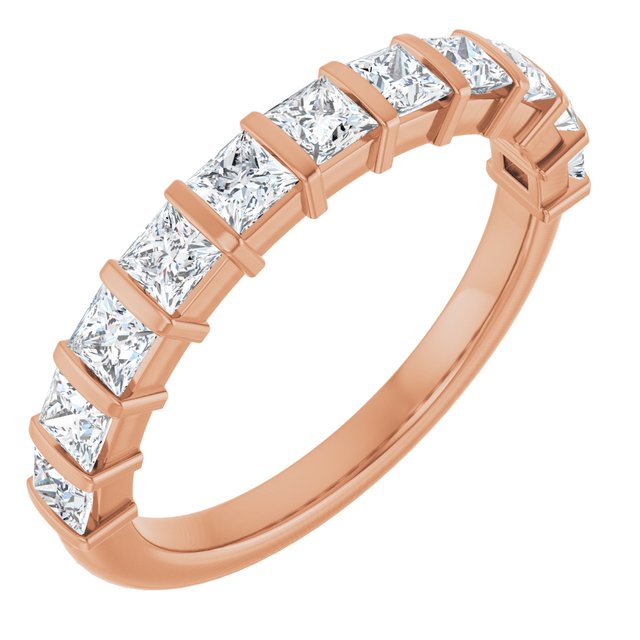 14K Rose Gold Asscher-Cut Diamond Anniversary Ring with 5/8 CTW