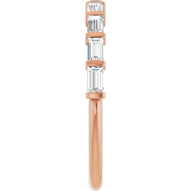 14K Rose Gold Asscher-Cut Diamond Anniversary Ring with 5/8 CTW