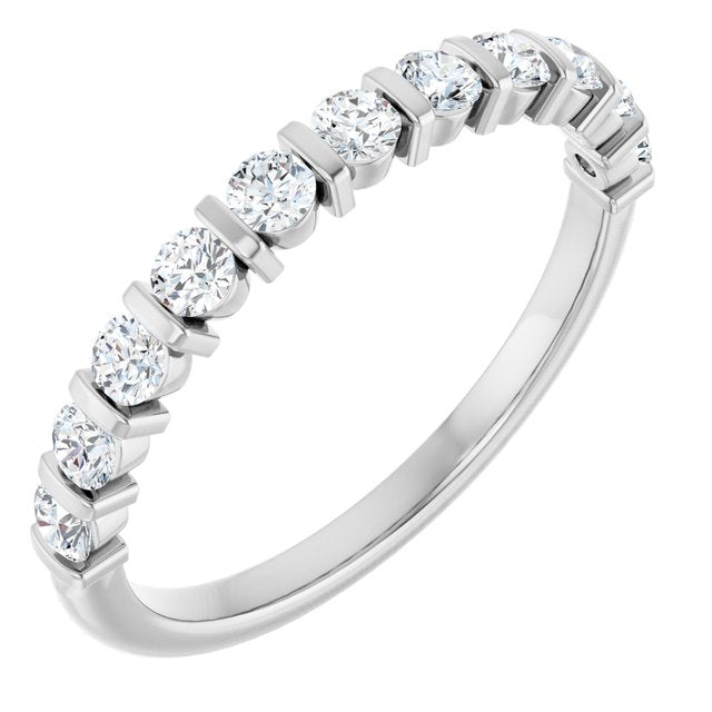 14K Rose 5/8 CTW Natural Diamond Anniversary Band