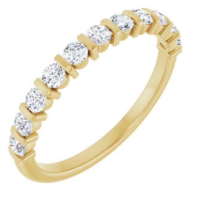 14K Rose 5/8 CTW Natural Diamond Anniversary Band