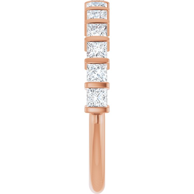 14K Rose Gold Asscher-Cut Diamond Anniversary Ring with 5/8 CTW