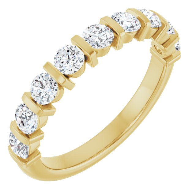 14K Rose 5/8 CTW Natural Diamond Anniversary Band