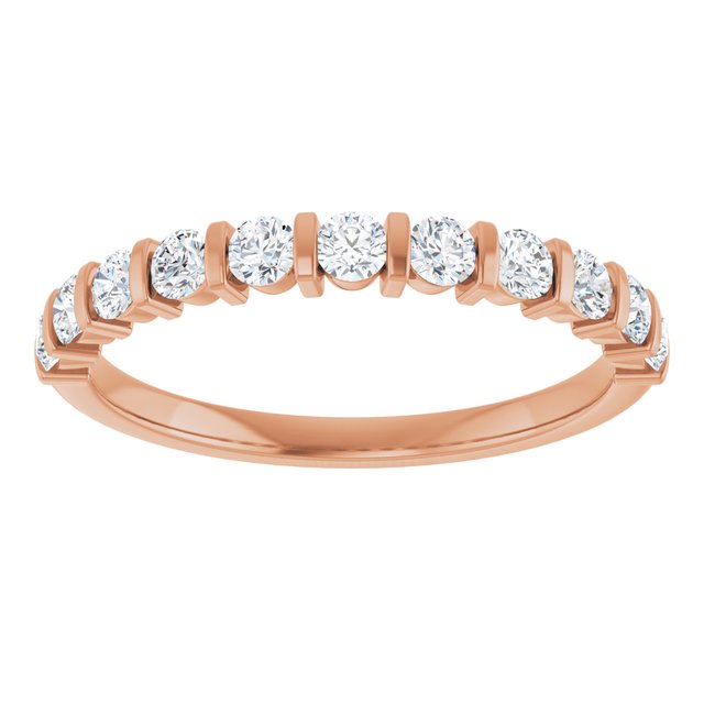 14K Rose Gold Asscher-Cut Diamond Anniversary Ring with 5/8 CTW